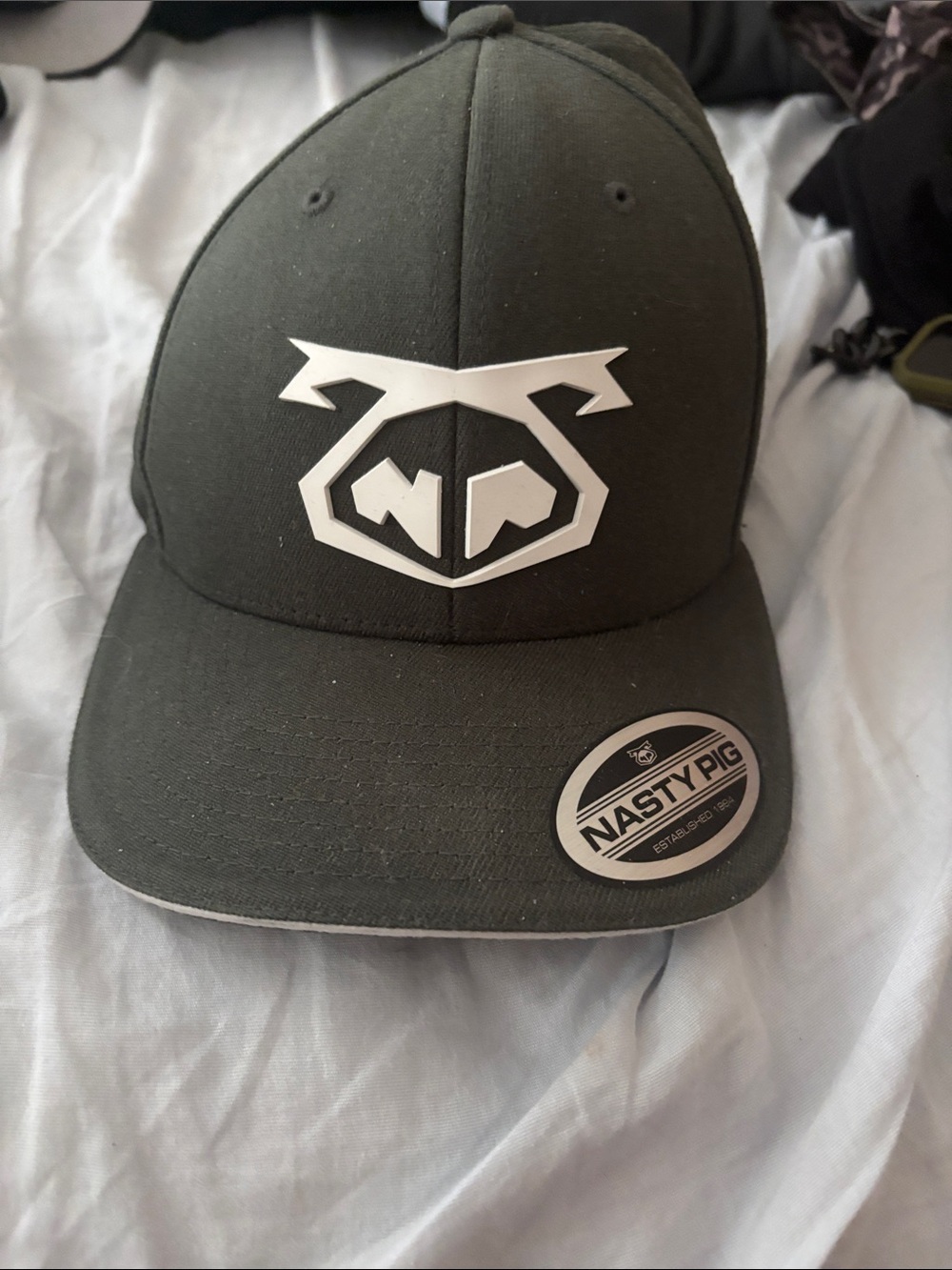 Nasty Pig Dark Olive Hat with White Logo